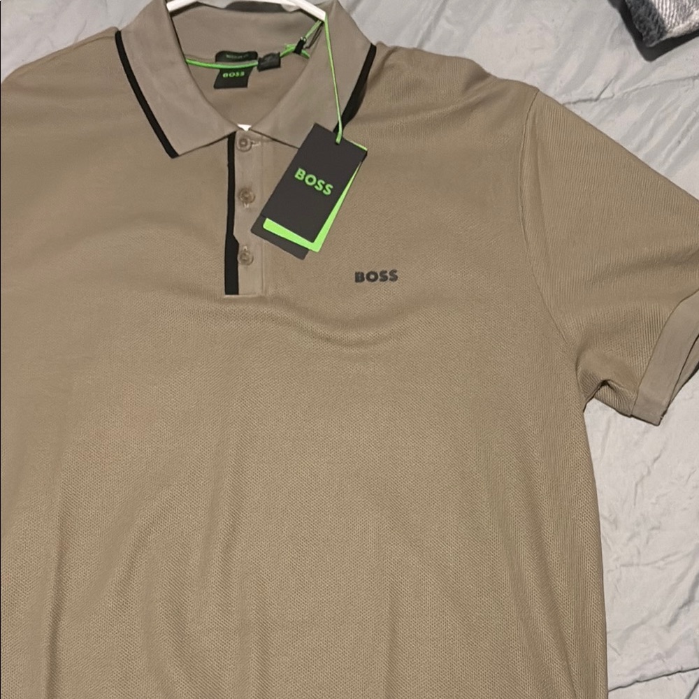 BOSS Men's Tan Polo Shirt